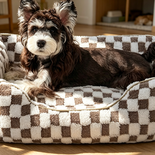 Rectangle Supportive Pet Bed, Jacquard Plush